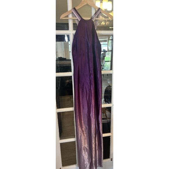 Vintage Nadine Purple Ombré Whimsygoth Y2K Fairy Formal Maxi Dress Medium Aa - Picture 1 of 7